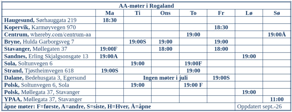 Møter i Rogaland